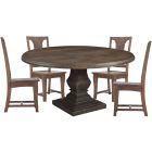 Home Trends & Designs Nimes 60" Round Dining Set in Weathered Mango