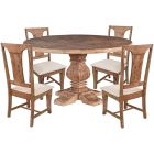 Home Trends & Designs San Rafael 48" Round Dining Set in Antique Oak