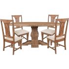 Home Trends & Designs San Rafael 72" Round Dining Set in Antique Oak