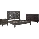 Home Trends & Designs Taj King Bedroom Set in Vintage Brown