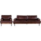 Home Trends & Designs Portofino Sofa Set in Geisha Brown Leather