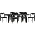 Noir Furniture Romeo Dining Set, Hand Rubbed Black