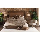 AICO Michael Amini Carrollton Queen Panel Bedroom Set with Fabric Insert