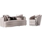 AICO Michael Amini Carmela Sofa Set Zinc Silver