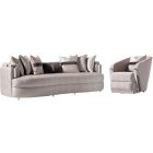 AICO Michael Amini Carmela Mansion Sofa Set Zinc Silver