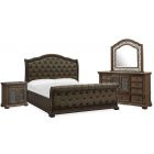 Magnussen Durango Queen Sleigh Upholstered Bedroom Set in Willadeene Brown B5133-07