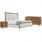 Theodore Alexander Dorchester US King Bedroom Set with Three-Drawer Nightstand in Marshmallow Performance #UP6170