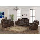 Barcalounger Sandover Power Reclining Sofa Set - Tri-Tone Chocolate