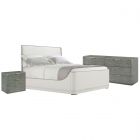 Theodore Alexander Hudson King Upholstered Bedroom Set in Pebble Grey #TA60112.C363