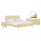 TOV Furniture Sierra Buttermilk Bedroom Set, Queen