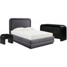 TOV Furniture Briella Dark Grey Velvet Bedroom Set in Full