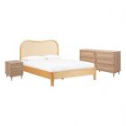 TOV Furniture Grappa Queen Bedroom Set - Natural Wood & Rattan