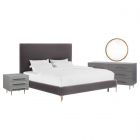 TOV Furniture Delilah Grey Velvet Bedroom Set in King