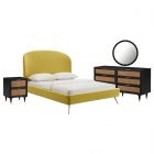 TOV Furniture Vivi Burnt Gold Velvet Bedroom Set in Twin