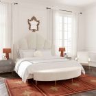 TOV Furniture Bianca Cream Velvet Bedroom Set in King