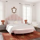 TOV Furniture Bianca Blush Velvet Bedroom Set in Queen