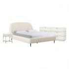 TOV Furniture Denise Bedroom Set in Queen - Cream Boucle