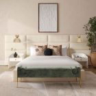 TOV Furniture Eliana Queen Bedroom Set with Wings - Cream Velvet