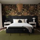 TOV Furniture Palani Queen Bedroom Set with Wings - Black Velvet