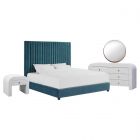 TOV Furniture Arabelle Sea Blue Bedroom Set in King