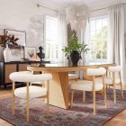 TOV Furniture Caren Oval Dining Set - Natural Rattan and Glass