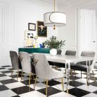 TOV Furniture Tabby Glossy Lacquer Dining Set