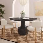 TOV Furniture Gevra Dining Set - Black Acacia & Faux Plaster