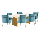 TOV Furniture Selena Dining Set - Cream Ash