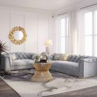 TOV Furniture Farah Grey Velvet Sofa Set