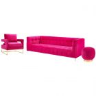 TOV Furniture Bea Pink Velvet Sofa Set