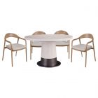 Universal Furniture New Modern Solara Dining Set -White Oak with Echo Dining Arm Chair