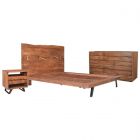 Moe's Home Collection Madagascar Queen Platform Bedroom Set in Brown