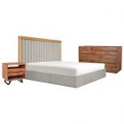 Moe's Home Collection Nina King Bedroom Set in Grey Mist