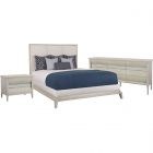 Fairfield Libby Langdon Shelby King Bedroom Set with Heatherwood Nightstand in Sheer Dove