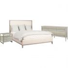 Fairfield Libby Langdon Ackerly King Bedroom Set with Miller Nightstand in Sheer Dove