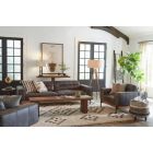 Home Trends & Designs Portofino Leather Sofa Set in Antique Ebony