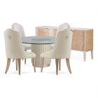 AICO Michael Amini Malibu Crest Round Dining Set - Chardonnay