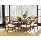 Tommy Bahama Home Bali Hai Fisher Island Rectangular Dining Set with Palm Printed Chairs