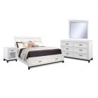 Aspenhome Hyde Park Panel Storage Bedroom Set - White Paint #451