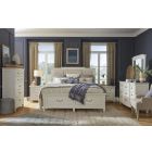 Magnussen Willowbrook Panel Storage Bedroom Set with Upholstered Headboard in Egg Shell White