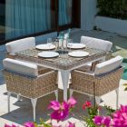 Skyline Design Brafta Square Dining Set With Clear Glass