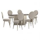 Caracole Classic Aphelion 3 Pedestal Base Dining Set - Brushed Whisper of Gold