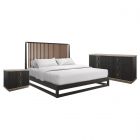 Caracole Classic Pinstripe Slatted Bedroom Set - Dark Chocolate 