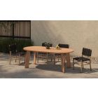 Moe's Home Collection Delta Oval Outdoor Dining Set in Natural