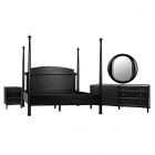 Noir Furniture New Douglas Bedroom Set, Hand Rubbed Black