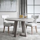 Uttermost Gidran Gray Dining Set with Klismos Accent Chair