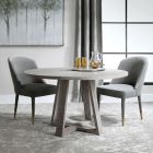 Uttermost Gidran Gray Dining Set with Brie Armless Chair in Gray