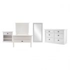 Novasolo Halifax Bed with Grand Bedside Table Bedroom Set - White