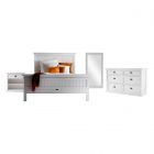 Novasolo Halifax Bed with Grand Bedside Table Bedroom Set - White