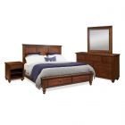 Aspenhome Cambridge Panel Storage Bedroom Set - Brown Cherry #451